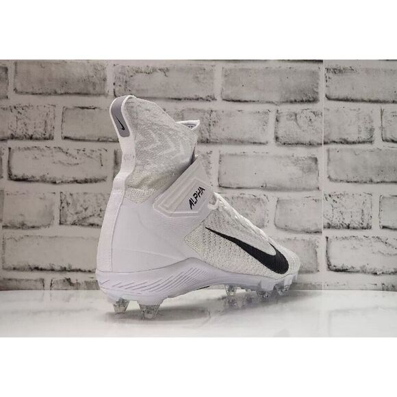 Nike Alpha Menace Elite 2 Detachable Football cleats White Black Mens Size 15